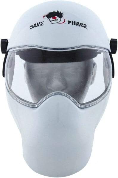 Save Phace - 11" Window Width x 3-3/4" Window Height, 10 Shade Fixed Shade Lens, Fixed Front Welding Helmet - White, Nylon Clear Lens - USA Tool & Supply