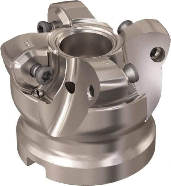 Seco - 4 Inserts, 36.1mm Cutter Diam, 1.8mm Max Depth of Cut, Indexable High-Feed Face Mill - 3/4" Arbor Hole Diam, 8.15mm Keyway Width, 40mm High, R220.21 Toolholder, 218.21-230 Inserts, Series High Feed 6 - USA Tool & Supply