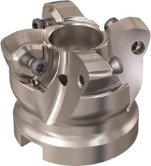 Seco - 4 Inserts, 35.6mm Cutter Diam, 1.8mm Max Depth of Cut, Indexable High-Feed Face Mill - 22mm Arbor Hole Diam, 10.4mm Keyway Width, 40mm High, R220.21 Toolholder, 218.21-230 Inserts, Series High Feed 6 - USA Tool & Supply