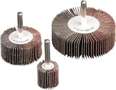 Camel Grinding Wheels - 3" Diam x 1-1/2" Face Width, Fine Aluminum Oxide Coated Mounted Flap Wheel - 1/4" Shank Mount, 180 Grit, X Weighted Cloth Backing, 20,000 Max RPM - USA Tool & Supply