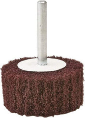 Camel Grinding Wheels - 2" Diam x 1" Face Width, Fine Aluminum Oxide Nonwoven Mounted Flap Wheel - 1/4" Shank Mount, 80 Grit, X Weighted Cloth Backing, 20,000 Max RPM - USA Tool & Supply