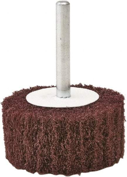Camel Grinding Wheels - 3" Diam x 1" Face Width, Fine Aluminum Oxide Nonwoven Mounted Flap Wheel - 1/4" Shank Mount, 80 Grit, X Weighted Cloth Backing, 20,000 Max RPM - USA Tool & Supply
