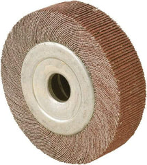 Camel Grinding Wheels - 6" Diam, 120 Grit Aluminum Oxide Unmounted Flap Wheels - 1" Hole, 2" Wide, Coated, Fine Grade, 5,000 Max RPM, X/Y Weighted Cloth Backing - USA Tool & Supply