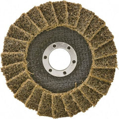 Camel Grinding Wheels - 60 Grit, 4-1/2" Disc Diam, 5/8-11 Center Hole, Type 29 Aluminum Oxide Flap Disc - 13,300 Max RPM, Non-Woven Backing, Arbor Attaching System, Non-Woven - USA Tool & Supply