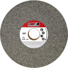 Camel Grinding Wheels - 8" Diam, 1" Face Width, 3" Center Hole, Fine Grade, Silicon Carbide Deburring Wheel - Convolute, Hard Density 8 Grade, 4,500 RPM - USA Tool & Supply