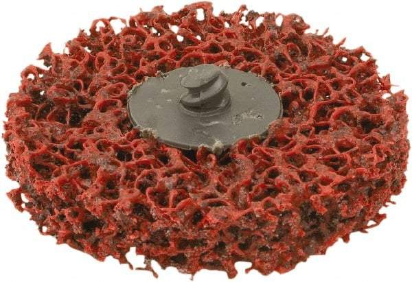 Camel Grinding Wheels - 2" Medium Grade Aluminum Oxide Deburring Disc - 1/2" Center Hole, Quick Change Connection, Red - USA Tool & Supply