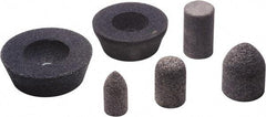Camel Grinding Wheels - Type 18R, 2" Max Diam, 3" Head Thickness, 16 Grit Square Tip Plug - Aluminum Oxide, Coarse Grade, 5/8-11 Shank Thread - USA Tool & Supply