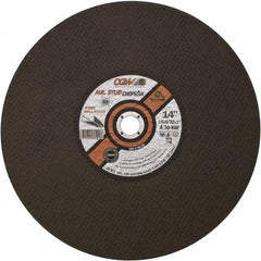Camel Grinding Wheels - 14" 30 Grit Aluminum Oxide Cutoff Wheel - 3/32" Thick, 1" Arbor, 4,400 Max RPM - USA Tool & Supply