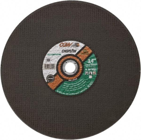 Camel Grinding Wheels - 14" 30 Grit Aluminum Oxide Cutoff Wheel - 3/32" Thick, 1" Arbor, 4,400 Max RPM - USA Tool & Supply