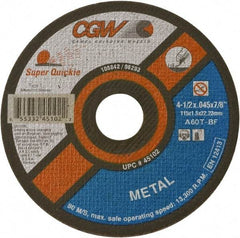 Camel Grinding Wheels - 6" 60 Grit Aluminum Oxide Cutoff Wheel - 0.045" Thick, 7/8" Arbor, 10,200 Max RPM - USA Tool & Supply
