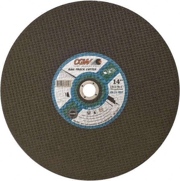 Camel Grinding Wheels - 14" 24 Grit Aluminum Oxide Cutoff Wheel - 1/8" Thick, 1" Arbor, 5,500 Max RPM - USA Tool & Supply