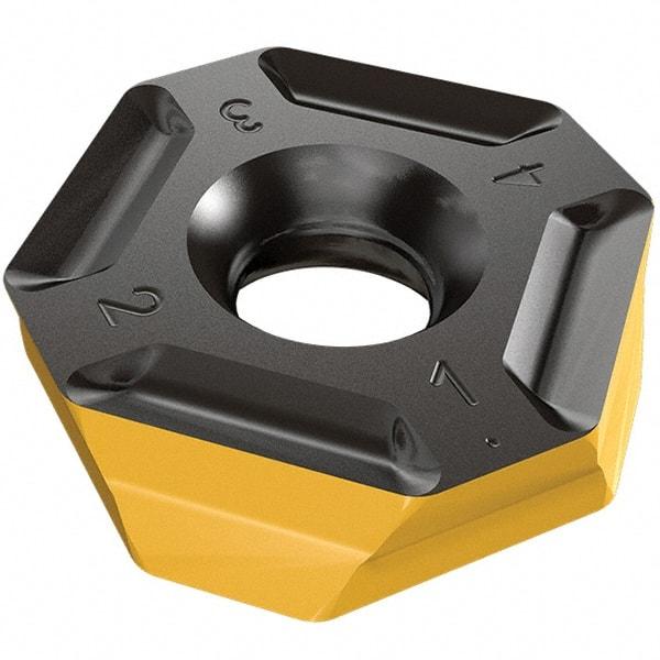 Iscar - IQ845 SYHU0503 MM Grade IC5400 Carbide Milling Insert - TiCN/Al2O3/TiN Finish, 3mm Thick, 8.3mm Inscribed Circle, 0.5mm Corner Radius - USA Tool & Supply