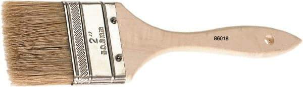 Camel Grinding Wheels - 4" Flat Brown China Bristle Chip Brush - 2" Bristle Length, 3" Wood Flat Handle - USA Tool & Supply