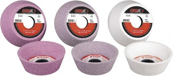 Camel Grinding Wheels - 5" Diam, 1-1/4" Hole Size, 1-3/4" Overall Thickness, 60 Grit, Type 11 Tool & Cutter Grinding Wheel - Medium Grade, Aluminum Oxide, K Hardness, Vitrified Bond - USA Tool & Supply