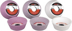Camel Grinding Wheels - 4" Diam, 20mm Hole Size, 2" Overall Thickness, 80 Grit, Type 6 Tool & Cutter Grinding Wheel - Fine Grade, Aluminum Oxide, J Hardness, Vitrified Bond - USA Tool & Supply