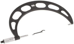 Starrett - 9" to 10" Mechanical Satin Chrome Coated Blade Micrometer - 0.001" Graduation, 0.76mm Blade Thickness, Speeder Thimble - USA Tool & Supply