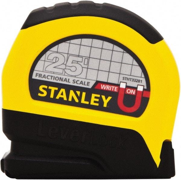 Stanley - 25' x 1" Tape Measure - 1/16" Graduation - USA Tool & Supply