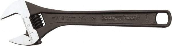 Channellock - 1-3/8" Jaw Capacity, 10" Standard Adjustable Wrench - Steel, Black Finish, 10" OAL - USA Tool & Supply