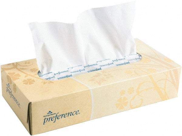 Georgia Pacific - Flat Box of White Facial Tissues - 2 Ply, Recycled Fibers - USA Tool & Supply