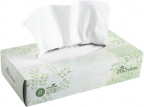 Georgia Pacific - Flat Box of White Facial Tissues - 2 Ply, Recycled Fibers - USA Tool & Supply