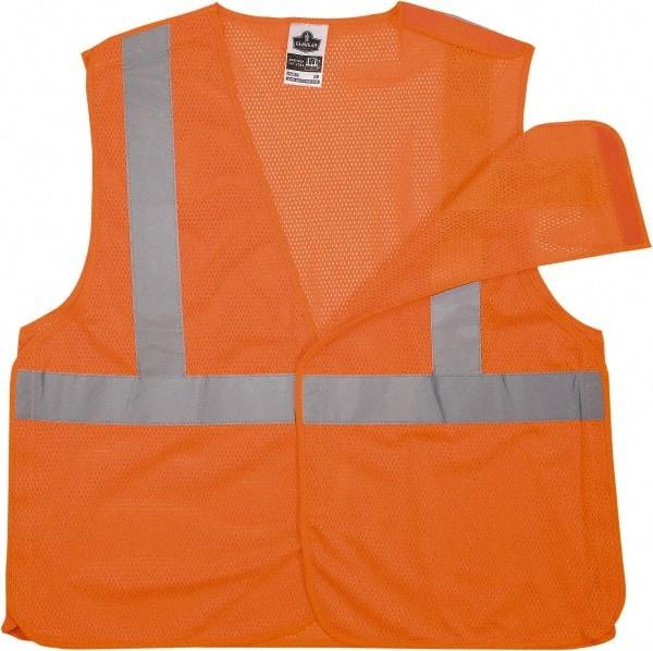 Ergodyne - Size L/XL High Visibility Orange Mesh Breakaway Vest - 44 to 52" Chest, ANSI/ISEA 107, Hook & Loop Closure, 1 Pocket, Polyester - USA Tool & Supply