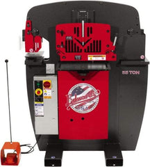 Edwards Manufacturing - 7-1/2" Throat Depth, 100 Ton Punch Pressure, 1-1/16" in 1" Punch Capacity Ironworker - 7-1/2 hp, 3 Phase, 230 Volts, 45" Wide x 61-11/16" High x 56-1/8" Deep - USA Tool & Supply