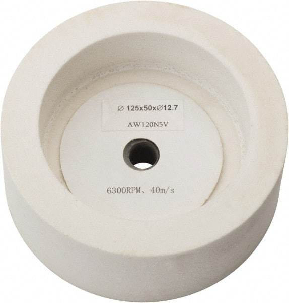Value Collection - 120 Grit Aluminum Oxide Bench & Pedestal Grinding Wheel - 5" Diam x 1/2" Hole x 2" Thick, 3450 Max RPM, I Hardness, Fine Grade , Vitrified Bond - USA Tool & Supply