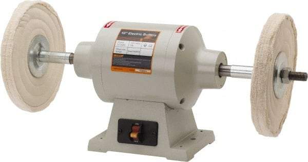 Enco - 10" Wheel Diam x 3/4" Wheel Width, 1 hp Buffer - 3/4" Arbor Hole Diam, 1 Phase, 3,450 Max RPM, 120 Volts - USA Tool & Supply