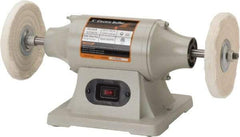 Enco - 6" Wheel Diam x 3/8" Wheel Width, 1/2 hp Buffer - 1/2" Arbor Hole Diam, 1 Phase, 3,450 Max RPM, 120 Volts - USA Tool & Supply