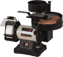 Enco - 5 & 8" Wheel Diam x 1 & 2" Wheel Width, 1/3 hp Wet/Dry Grinder - 3/4" Arbor Hole Diam, 1 Phase, 380 & 3,450 Max RPM, 120 Volts - USA Tool & Supply