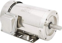 Leeson - 2 Max hp, 1,800 Max RPM, Premium Efficient Electric AC DC Motor - 230/460 V Input, Three Phase, 145TC Frame, 7/8" Shaft Diam, C-Face with Base Mount, TEFC Enclosure - USA Tool & Supply