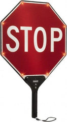 TAPCO - "Stop", 18" Wide x 24" High, Aluminum Stop & Yield Signs - 0.08" Thick, Red/White, Diamond Grade Reflectivity, Octagon, Post Mount - USA Tool & Supply