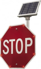 TAPCO - "Stop", 24" Wide x 24" High, Aluminum Stop & Yield Signs - 0.08" Thick, Red/White, Diamond Grade Reflectivity, Octagon, Post Mount - USA Tool & Supply