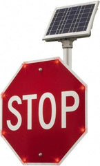 TAPCO - "Stop", 48" Wide x 48" High, Aluminum Stop & Yield Signs - 0.08" Thick, Red/White, Diamond Grade Reflectivity, Octagon, Post Mount - USA Tool & Supply