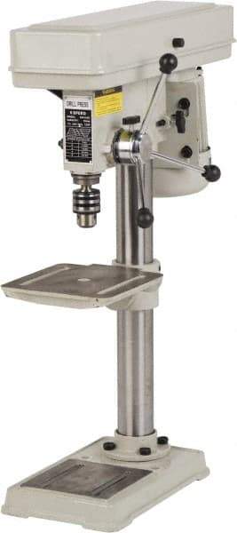 Enco - 254mm Swing, Step Pulley Drill Press - 5 Speed, 1/2 hp, Single Phase - USA Tool & Supply