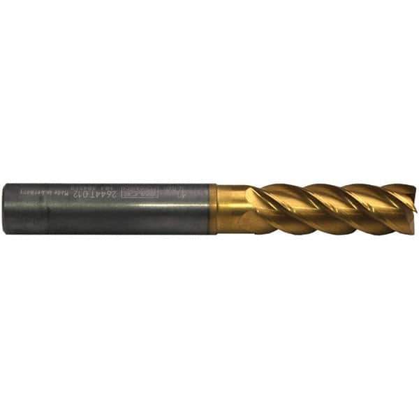 Emuge - 3mm Diam, 9mm LOC, 4 Flute Solid Carbide Roughing & Finishing End Mill - TiN/TiAlN Finish, 62mm OAL, 6mm Shank Diam, Cylindrical Shank, 42° Helix, Extra Long Length - USA Tool & Supply