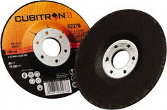3M - 36 Grit, 4" Wheel Diam, 1/8" Wheel Thickness, 3/8" Arbor Hole, Type 27 Depressed Center Wheel - Ceramic, 15,300 Max RPM - USA Tool & Supply