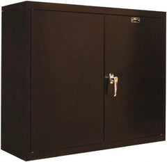 Hallowell - 1 Shelf Wall Storage Cabinet - Steel, 36" Wide x 12" Deep x 30" High, Black - USA Tool & Supply