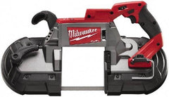 Milwaukee Tool - 18 Volt, 44-7/8" Blade, 380 SFPM Cordless Portable Bandsaw - 5" (Round) & 5 x 5" (Rectangle) Cutting Capacity, Lithium-Ion Battery Not Included - USA Tool & Supply