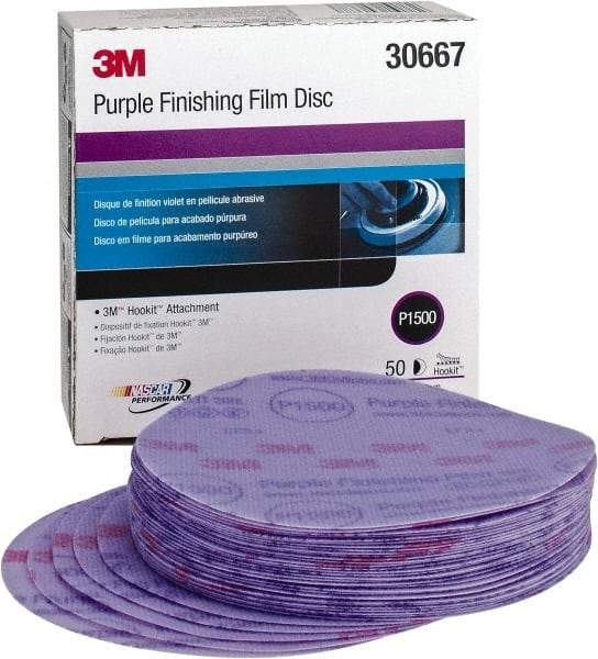 3M - 6" Diam, 1,500 Grit, Aluminum Oxide Hook & Loop Disc - Ultra Fine Grade, Coated - USA Tool & Supply