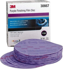 3M - 6" Diam, 1,500 Grit, Aluminum Oxide Hook & Loop Disc - Ultra Fine Grade, Coated - USA Tool & Supply