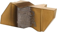 Hertel - 3097IG Grade HC335, 2.46mm Cutting Width Carbide Grooving Insert - 4.57mm Max Depth of Cut, Left Hand, TiN Finish - USA Tool & Supply