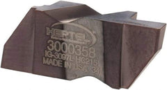 Hertel - 3097IG Grade HC215, 2.46mm Cutting Width Carbide Grooving Insert - 4.57mm Max Depth of Cut, Left Hand, TiAlN Finish - USA Tool & Supply