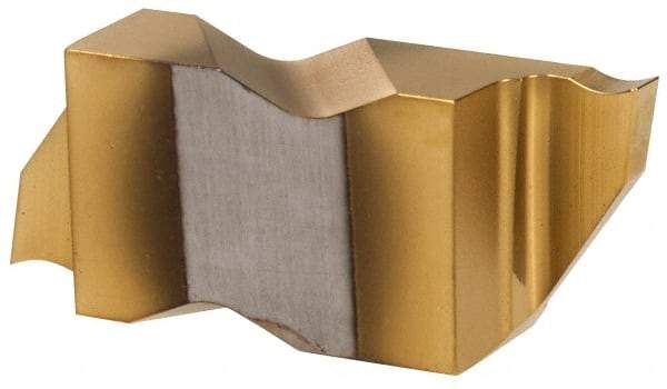 Hertel - 4189IG K Grade HC335, 4.8mm Cutting Width Carbide Grooving Insert - 6.35mm Max Depth of Cut, Left Hand, TiN Finish - USA Tool & Supply