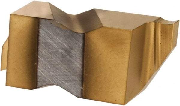 Hertel - 3047IG K Grade HC335, 1.19mm Cutting Width Carbide Grooving Insert - 1.9mm Max Depth of Cut, Right Hand, TiN Finish - USA Tool & Supply