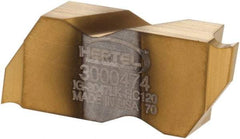 Hertel - 3047IG K Grade HC120, 1.19mm Cutting Width Carbide Grooving Insert - 1.9mm Max Depth of Cut, Left Hand, TiN Finish - USA Tool & Supply