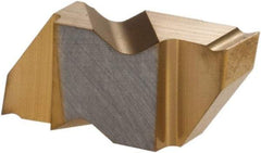 Hertel - 2125IG K Grade HC120, 3.18mm Cutting Width Carbide Grooving Insert - 2.79mm Max Depth of Cut, Right Hand, TiN Finish - USA Tool & Supply