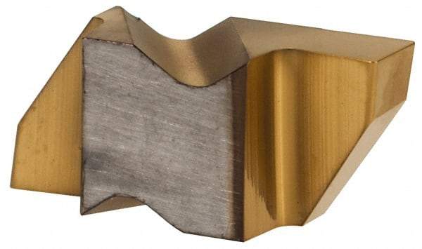Hertel - 3125IG Grade HC335, 3.18mm Cutting Width Carbide Grooving Insert - 4.57mm Max Depth of Cut, Right Hand, TiN Finish - USA Tool & Supply