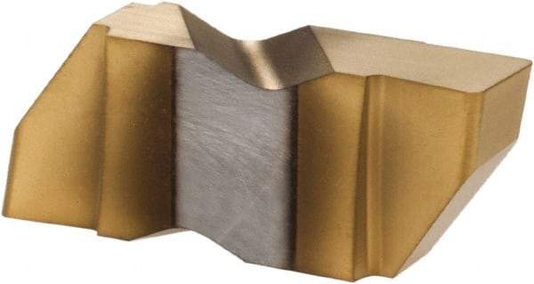Hertel - 3189IG Grade HC335, 4.8mm Cutting Width Carbide Grooving Insert - 4.57mm Max Depth of Cut, Right Hand, TiN Finish - USA Tool & Supply