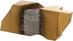 Hertel - 3078IG Grade HC120, 1.57mm Cutting Width Carbide Grooving Insert - 3.05mm Max Depth of Cut, Left Hand, TiN Finish - USA Tool & Supply